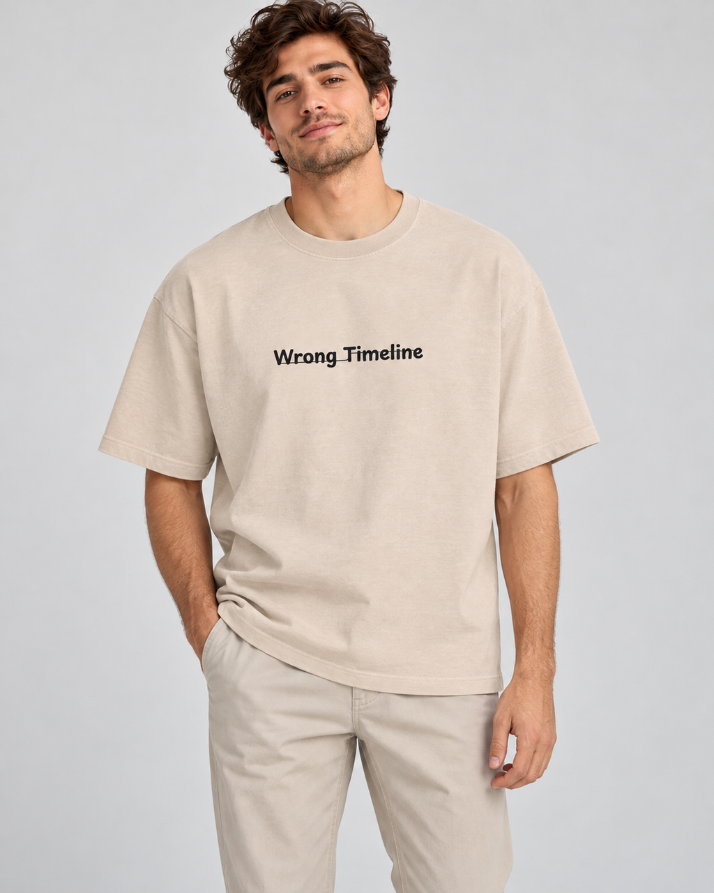 Men's Premium Oversized T-shirt "Wrong TimeLine"