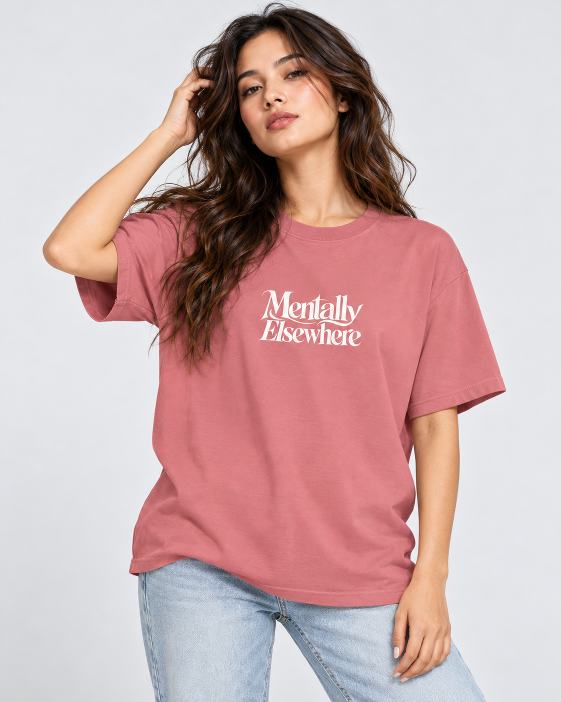 Women's Oversized T-shirt "Mentally Elsewhere"