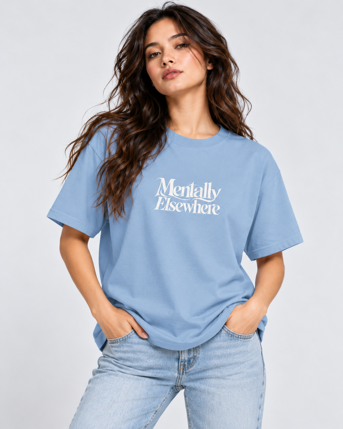 Women's Oversized T-shirt "Mentally Elsewhere"