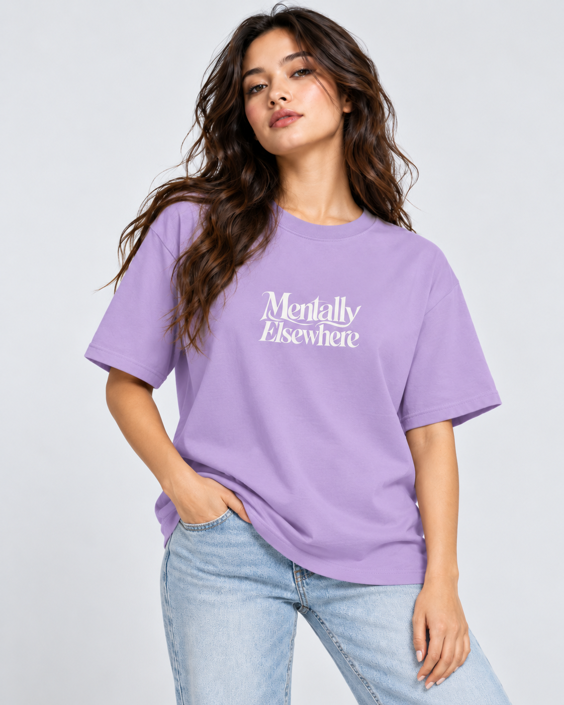 Women's Oversized T-shirt "Mentally Elsewhere"