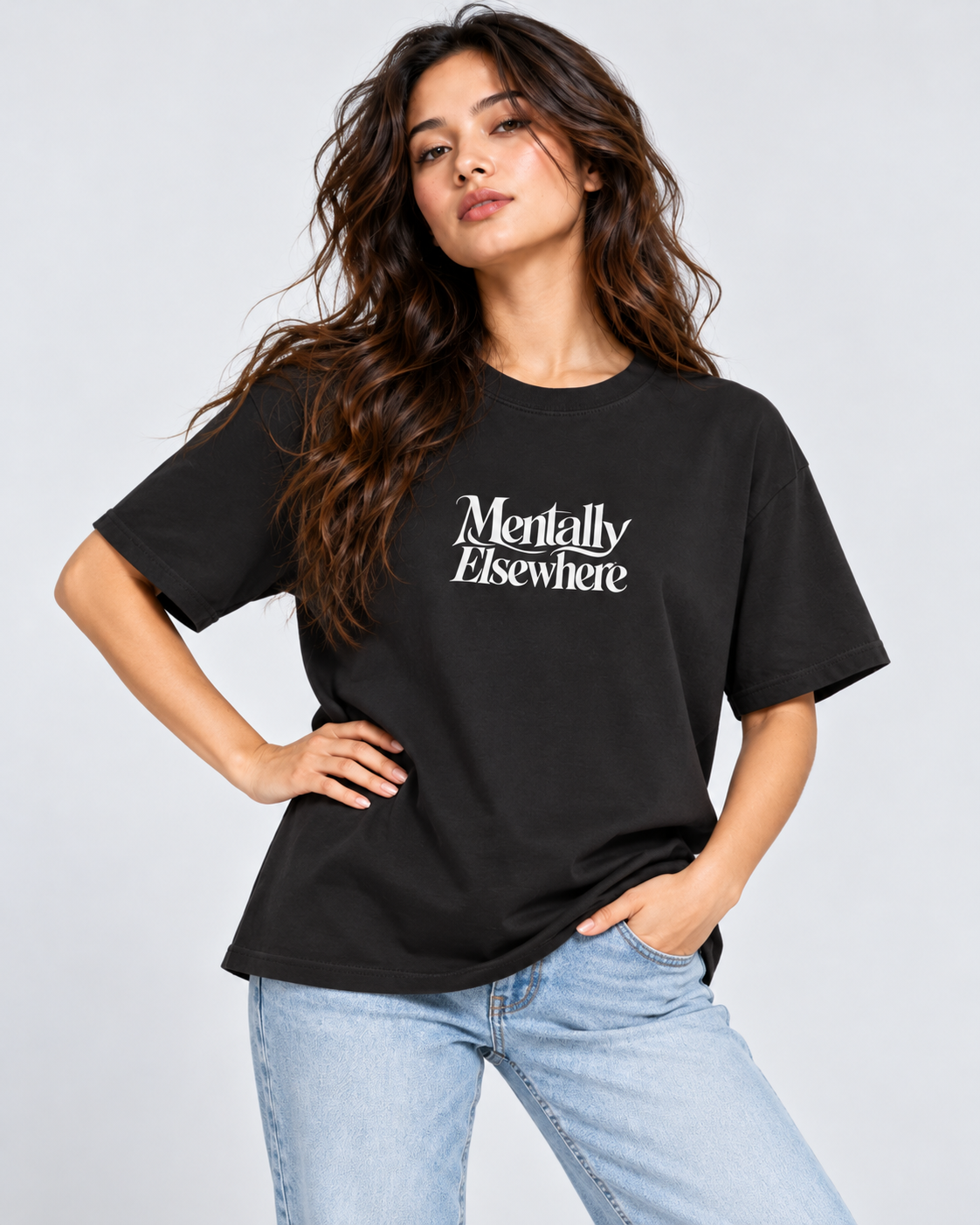 Women's Oversized T-shirt "Mentally Elsewhere"