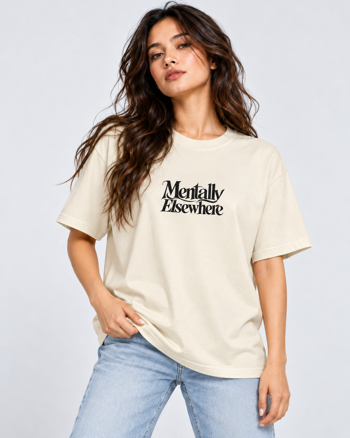 Women's Oversized T-shirt "Mentally Elsewhere"