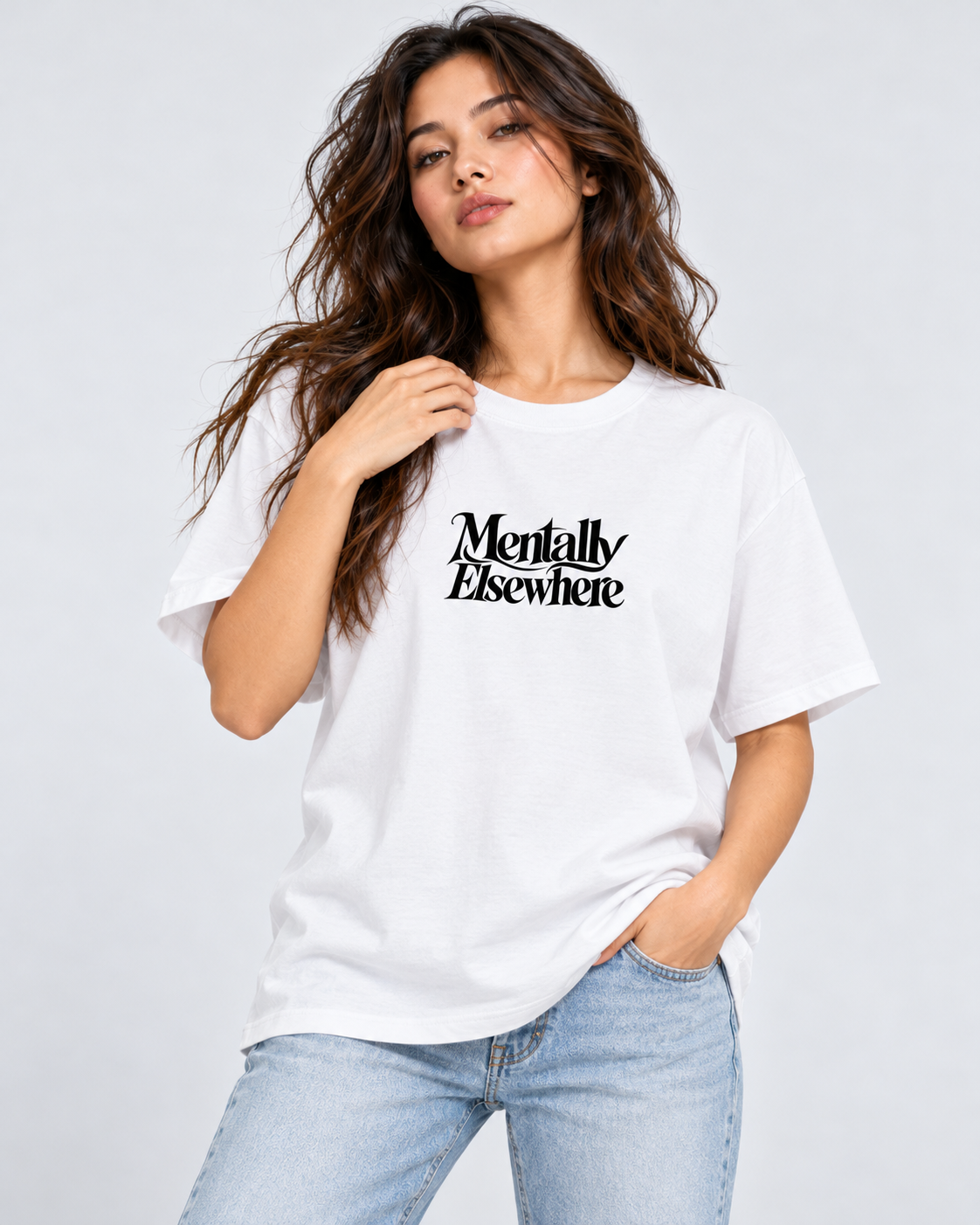 Women's Oversized T-shirt "Mentally Elsewhere"