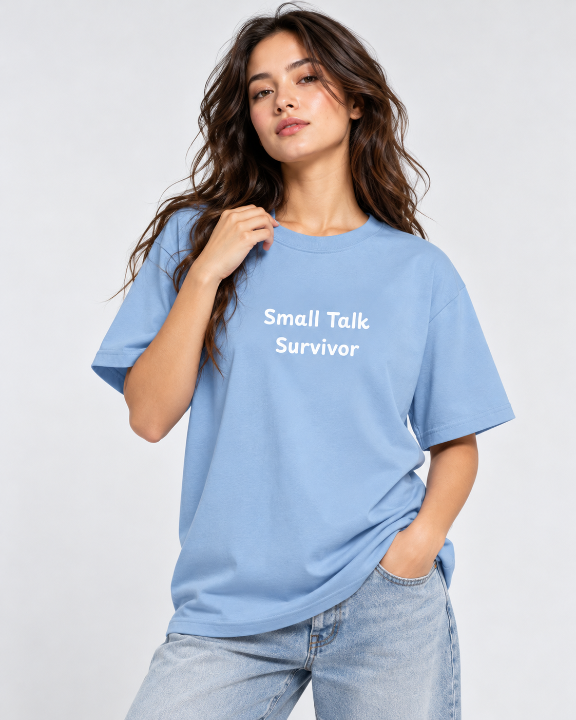 Women's Premium Oversized T-shirt "Small Talk Survivor"