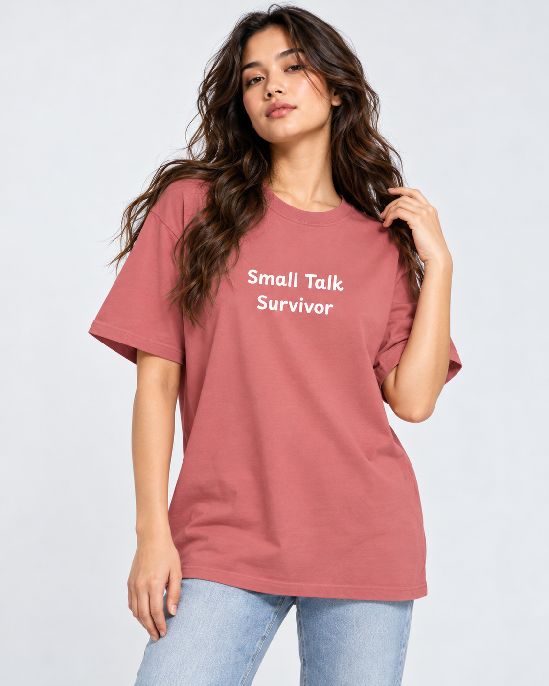 Women's Premium Oversized T-shirt "Small Talk Survivor"