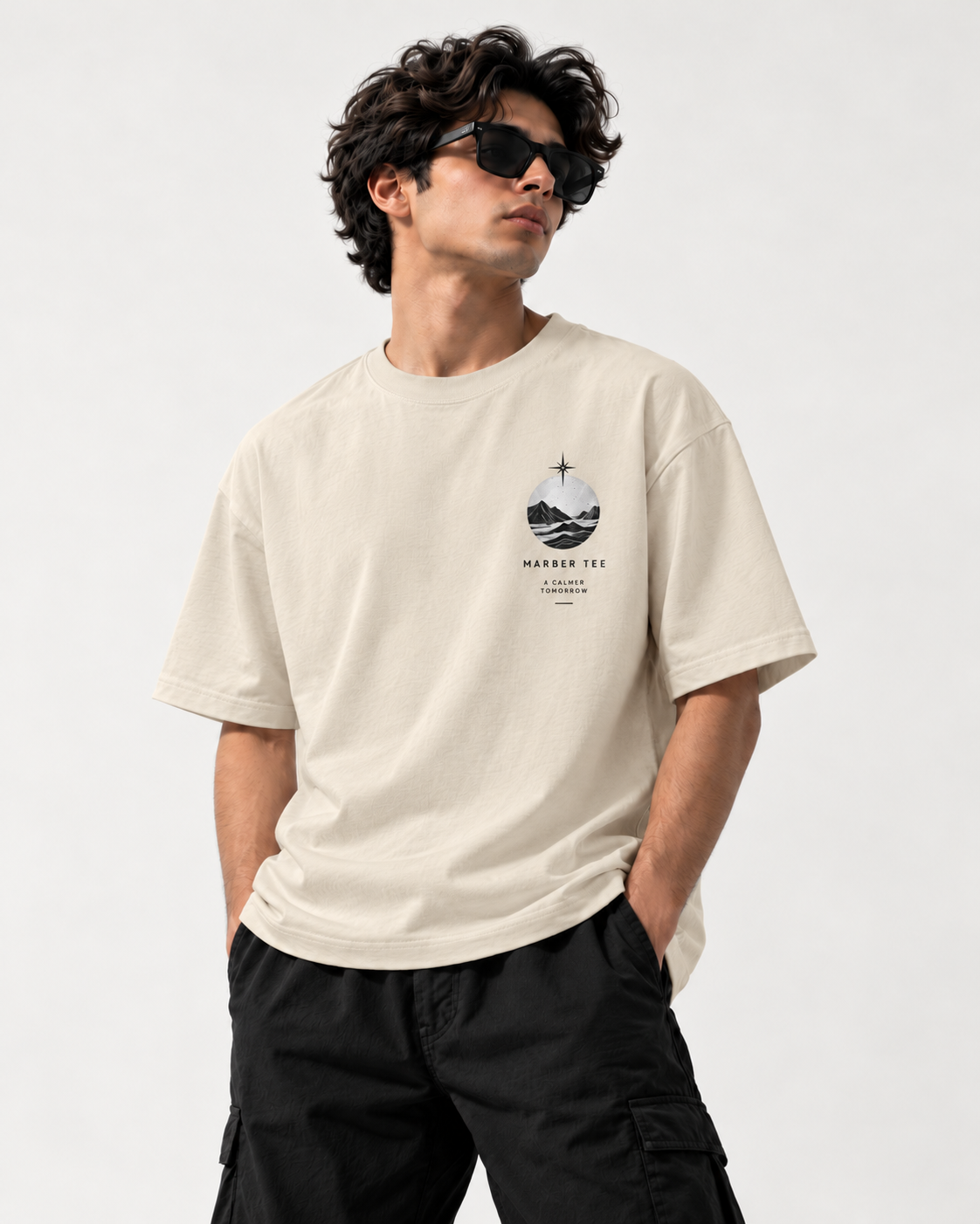 Men's Premium Oversized T-shirt "Calmer Tomorrow"