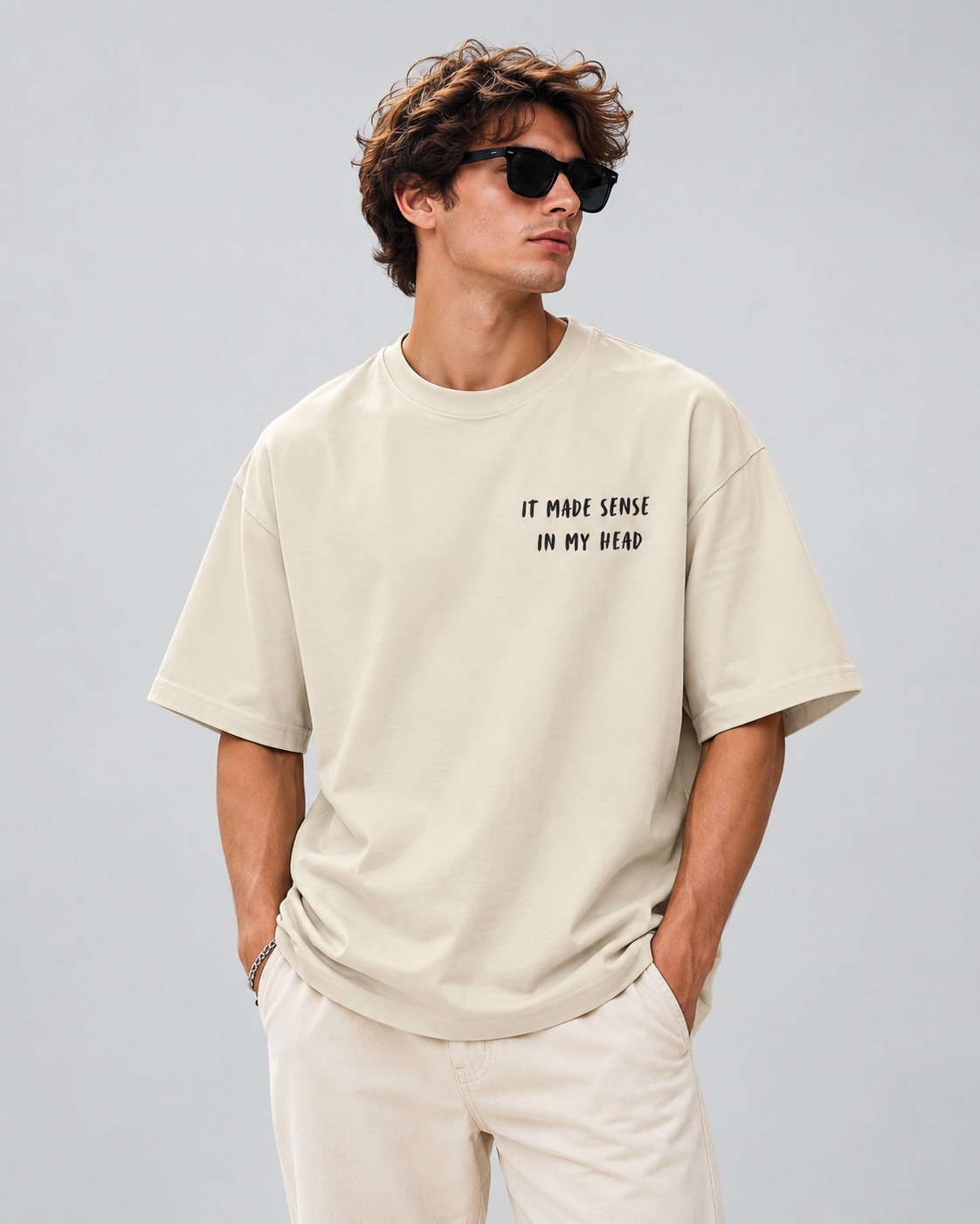Men's Premium Oversized T-shirt "It made sense in my Head"