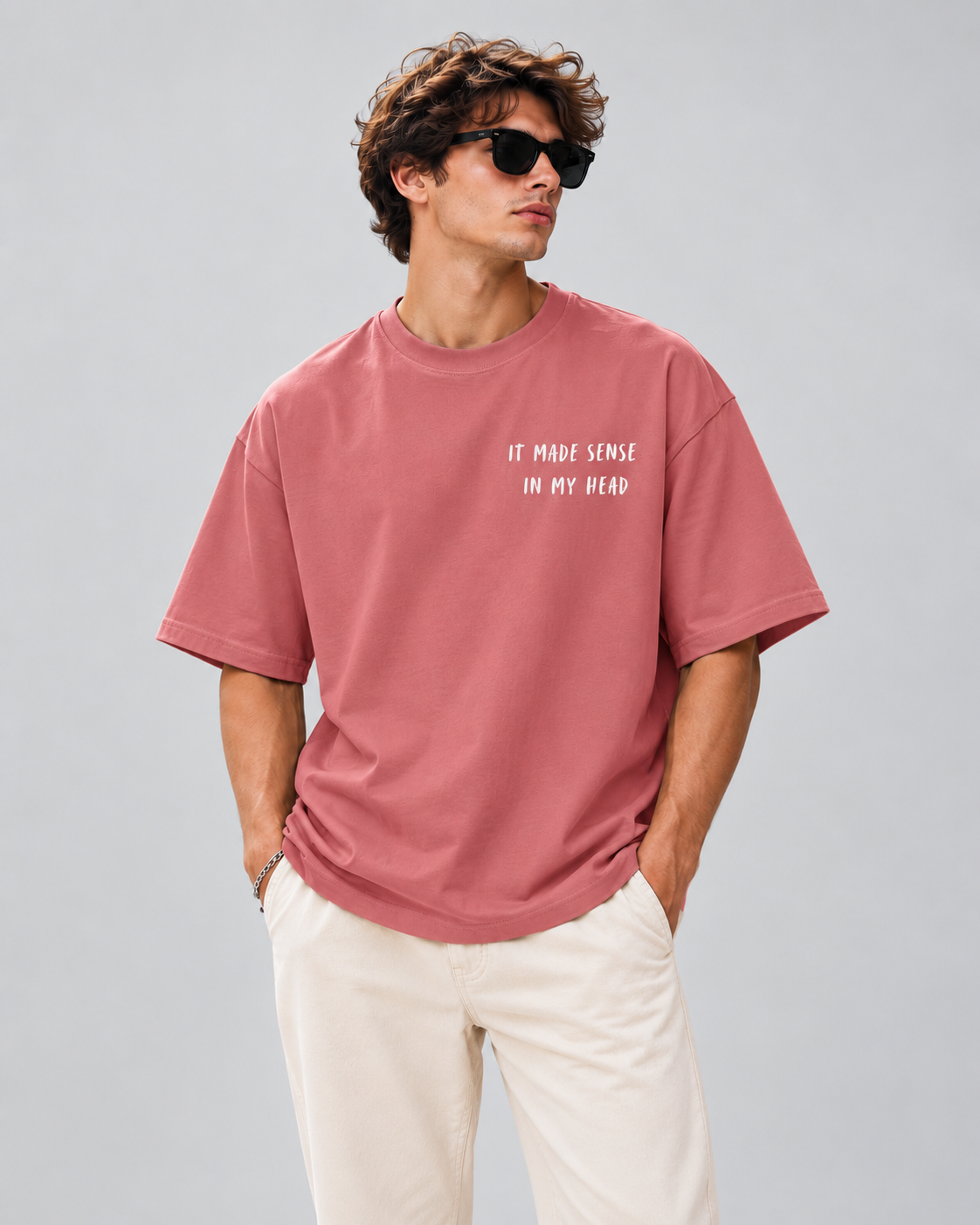 Men's Premium Oversized T-shirt "It made sense in my Head"