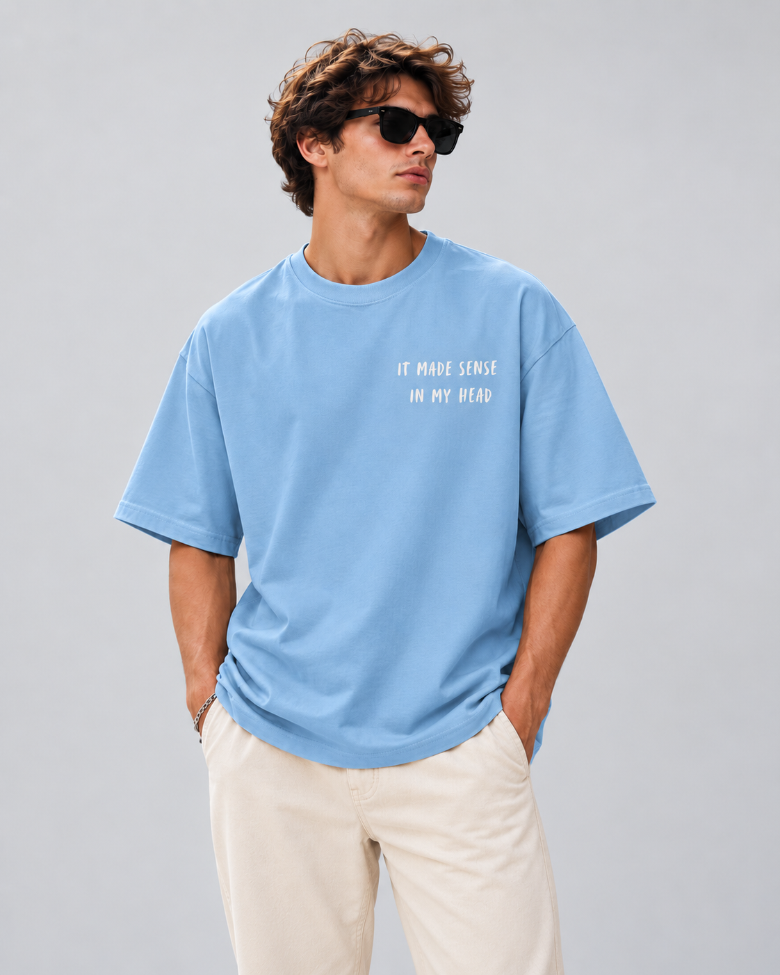 Men's Premium Oversized T-shirt "It made sense in my Head"