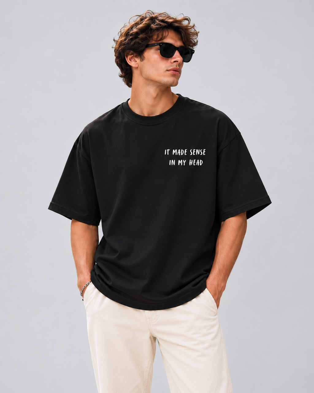 Men's Premium Oversized T-shirt "It made sense in my Head"