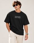 Men's Premium Oversized T-shirt "Unconvinced by my Own Choices"