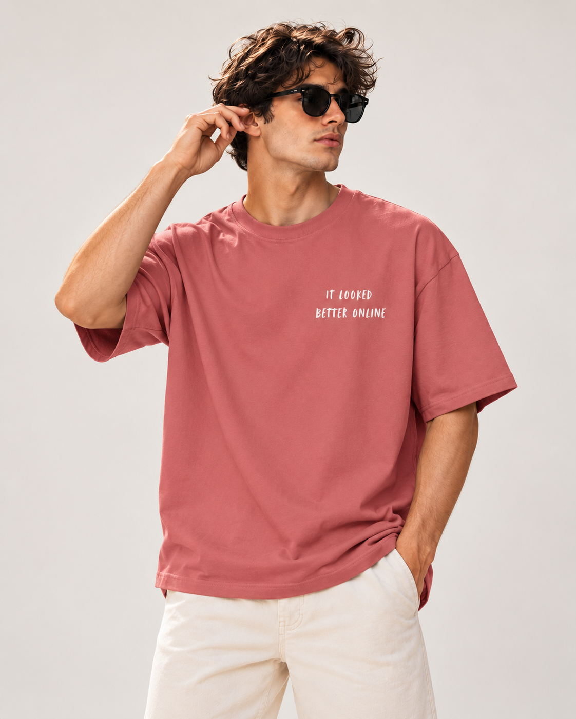Men's Premium Oversized T-shirt "It Looked Better Online"