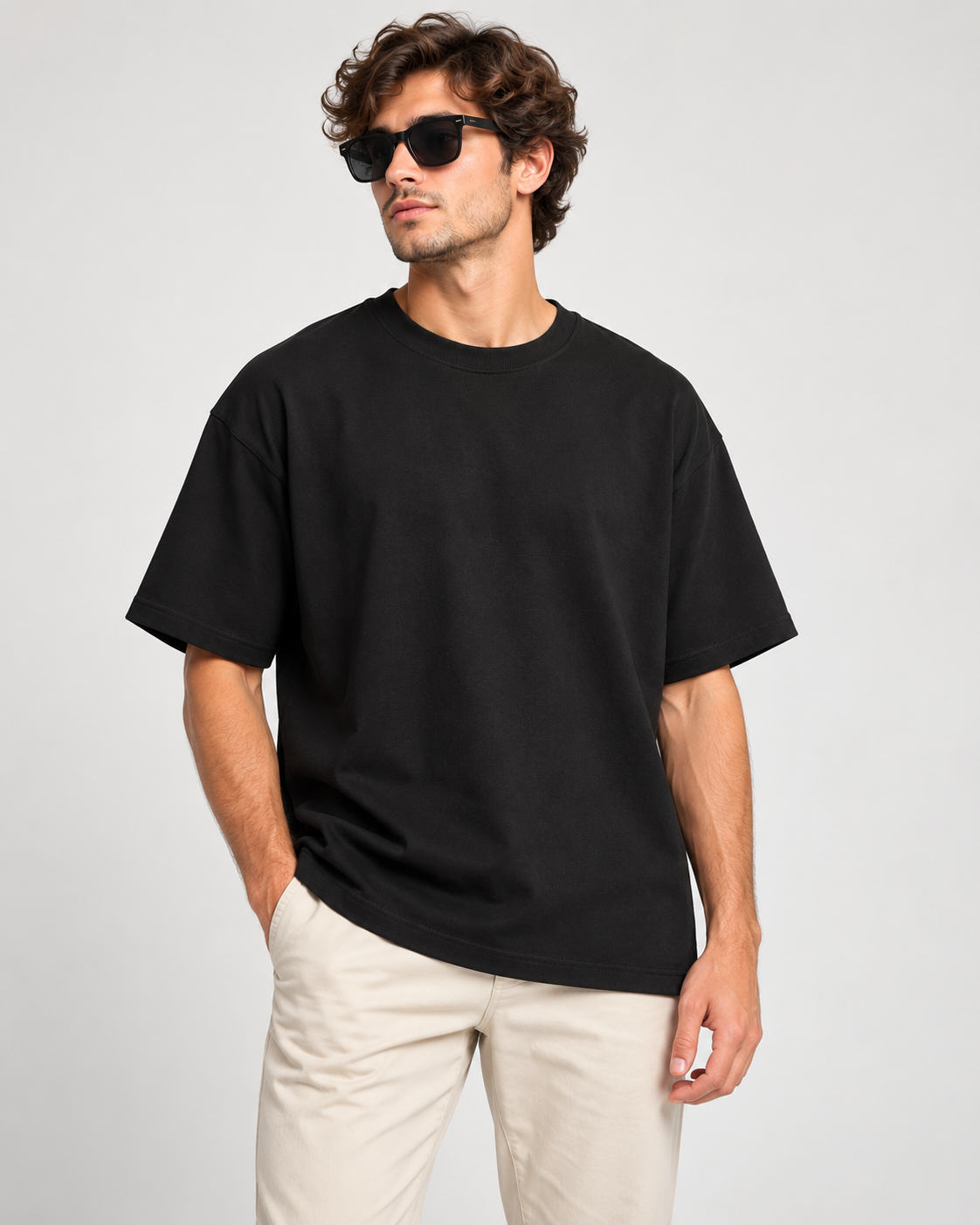 Men’s Premium 100% Cotton Oversized T-Shirt- Plain