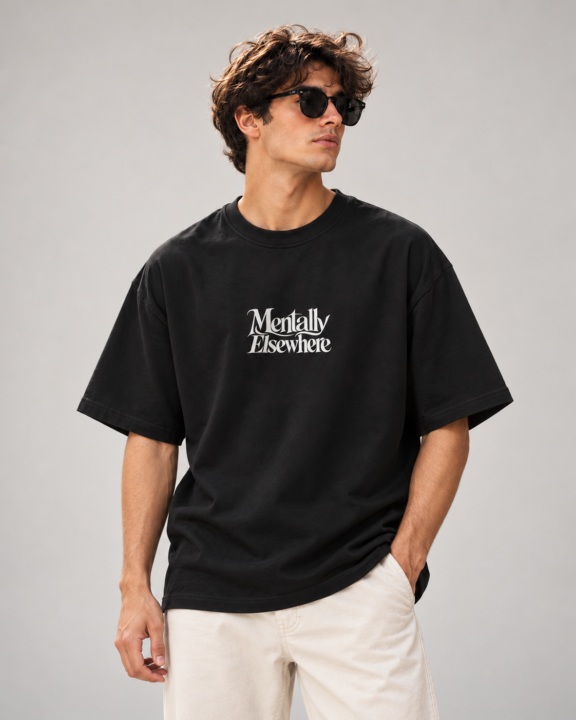 Men's Premium Oversized T-shirt "Mentally Elsewhere"