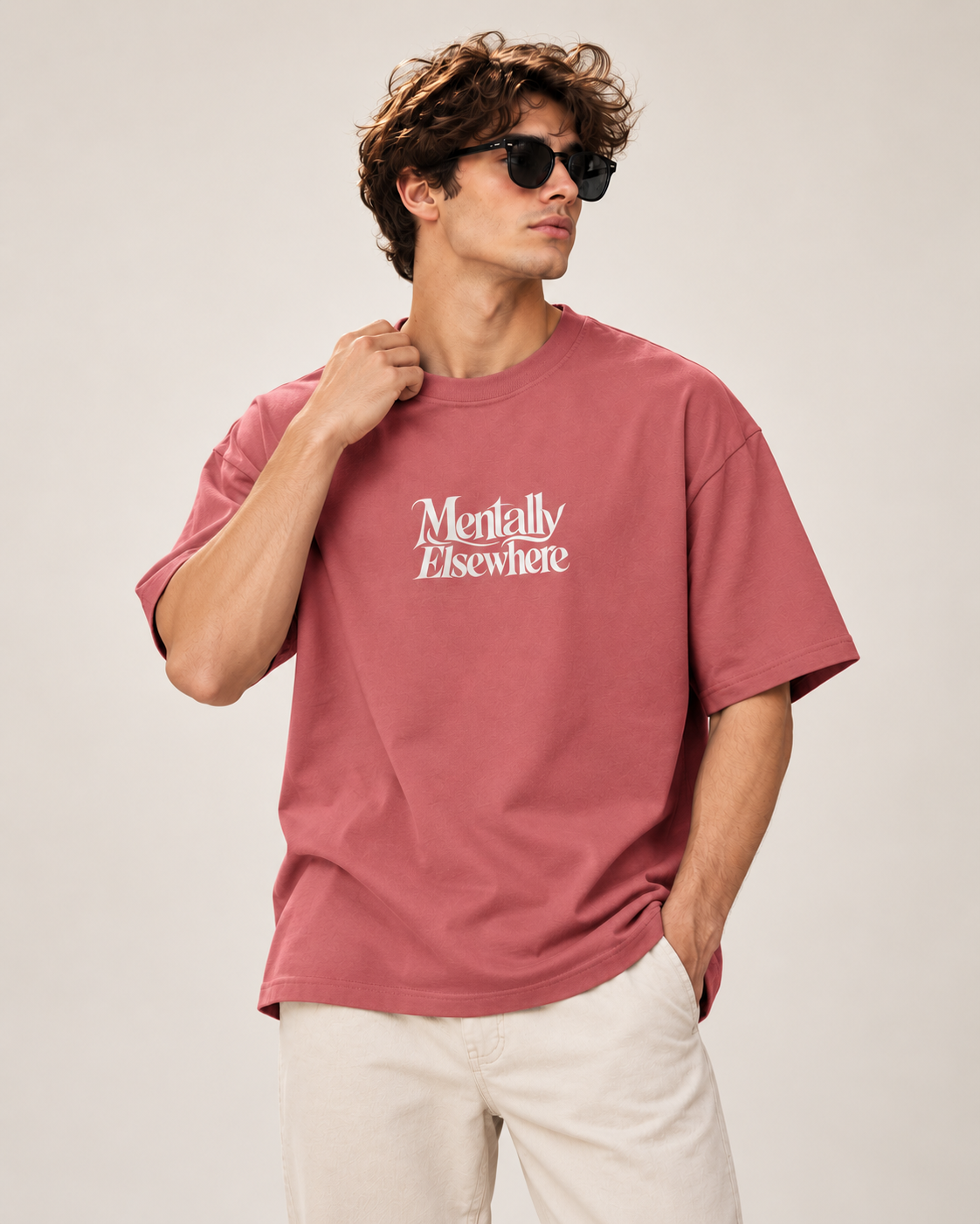 Men's Premium Oversized T-shirt "Mentally Elsewhere"