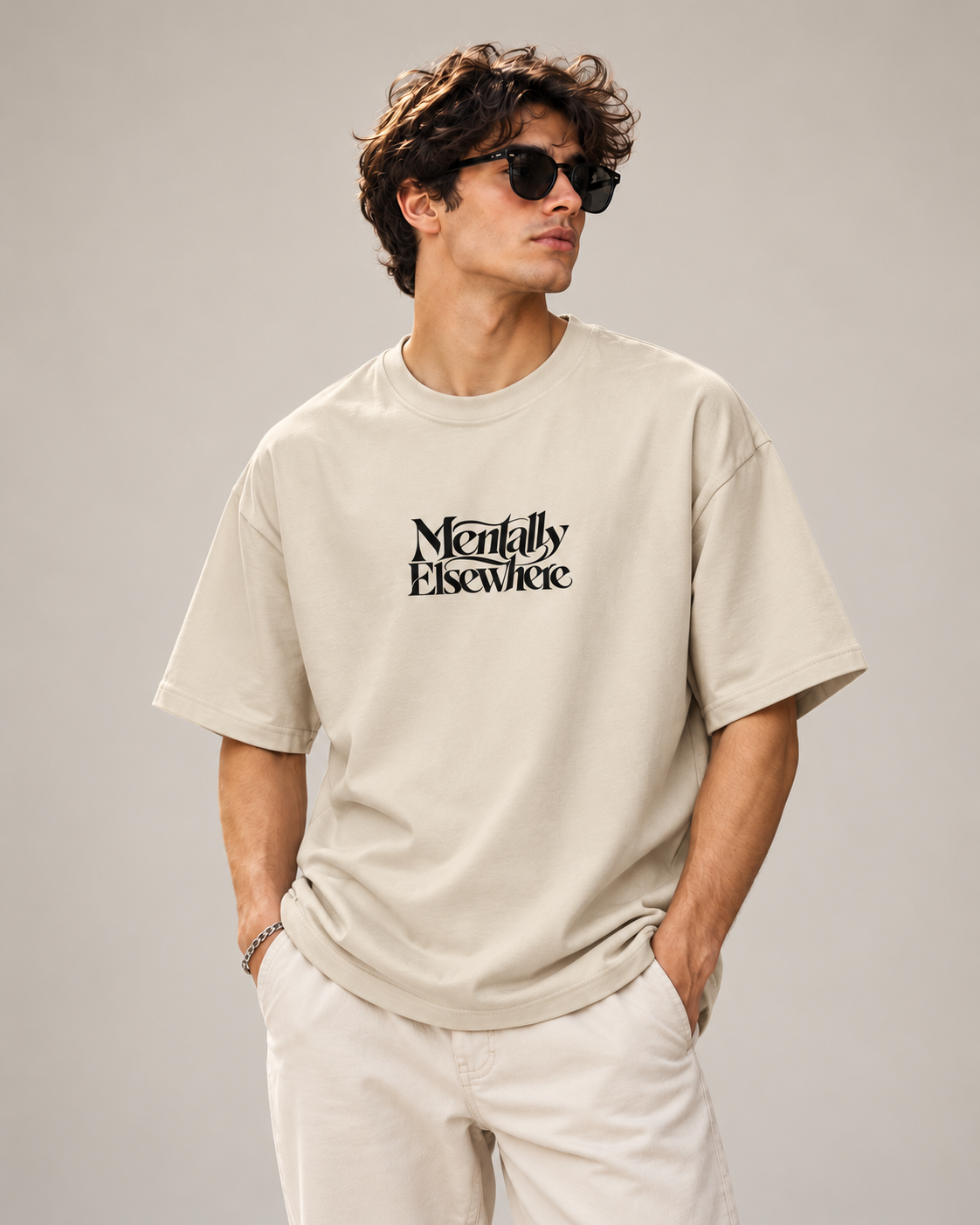 Men's Premium Oversized T-shirt "Mentally Elsewhere"