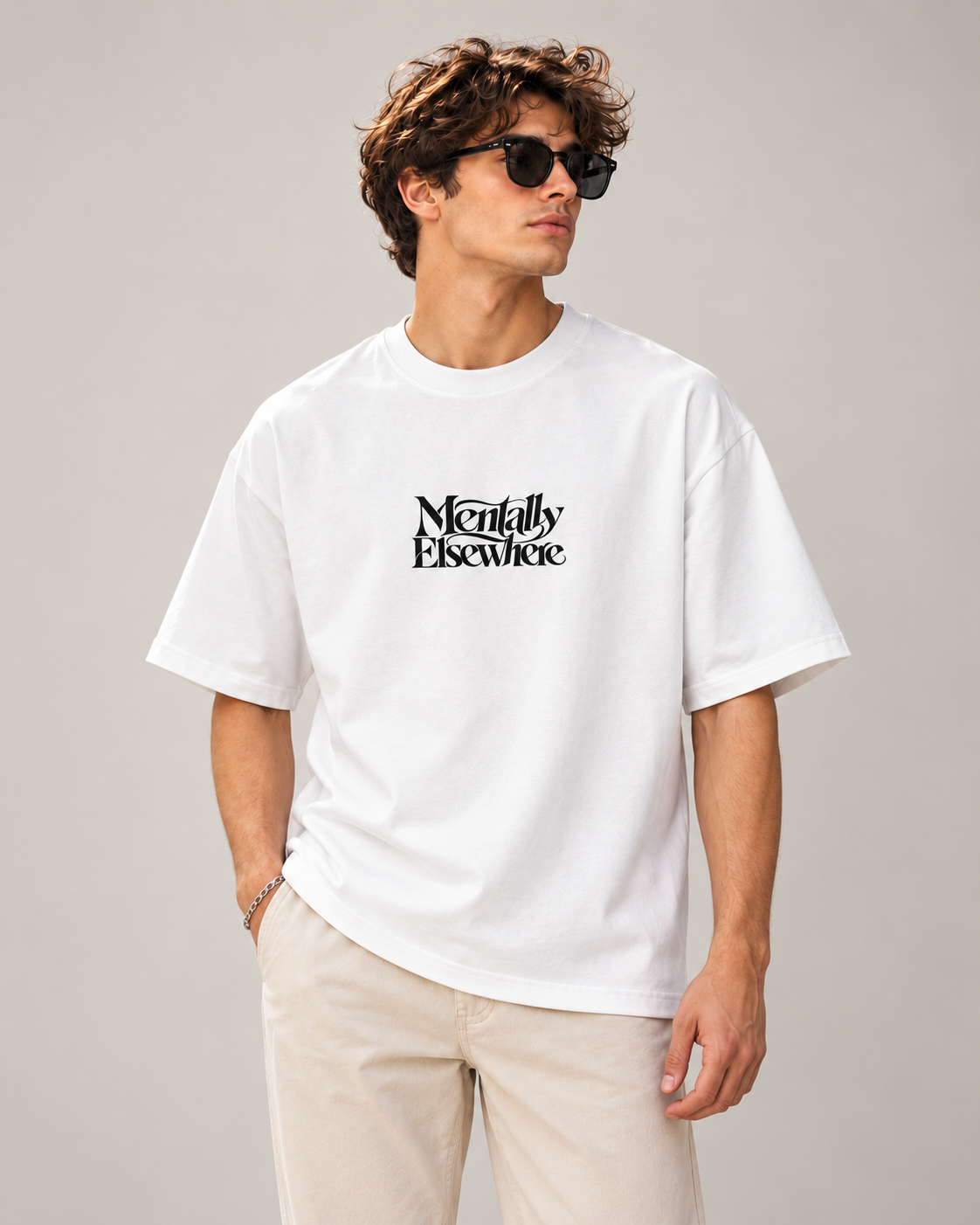 Men's Premium Oversized T-shirt "Mentally Elsewhere"