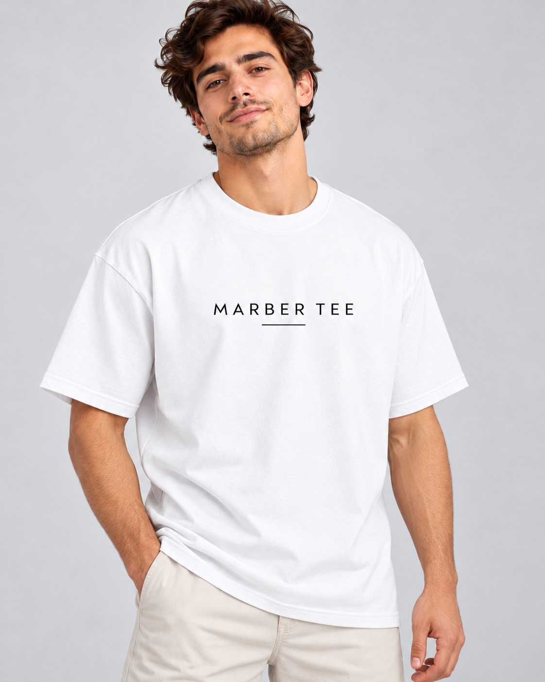 Men's Premium Oversized T-shirt "Marber Tee with Underline"