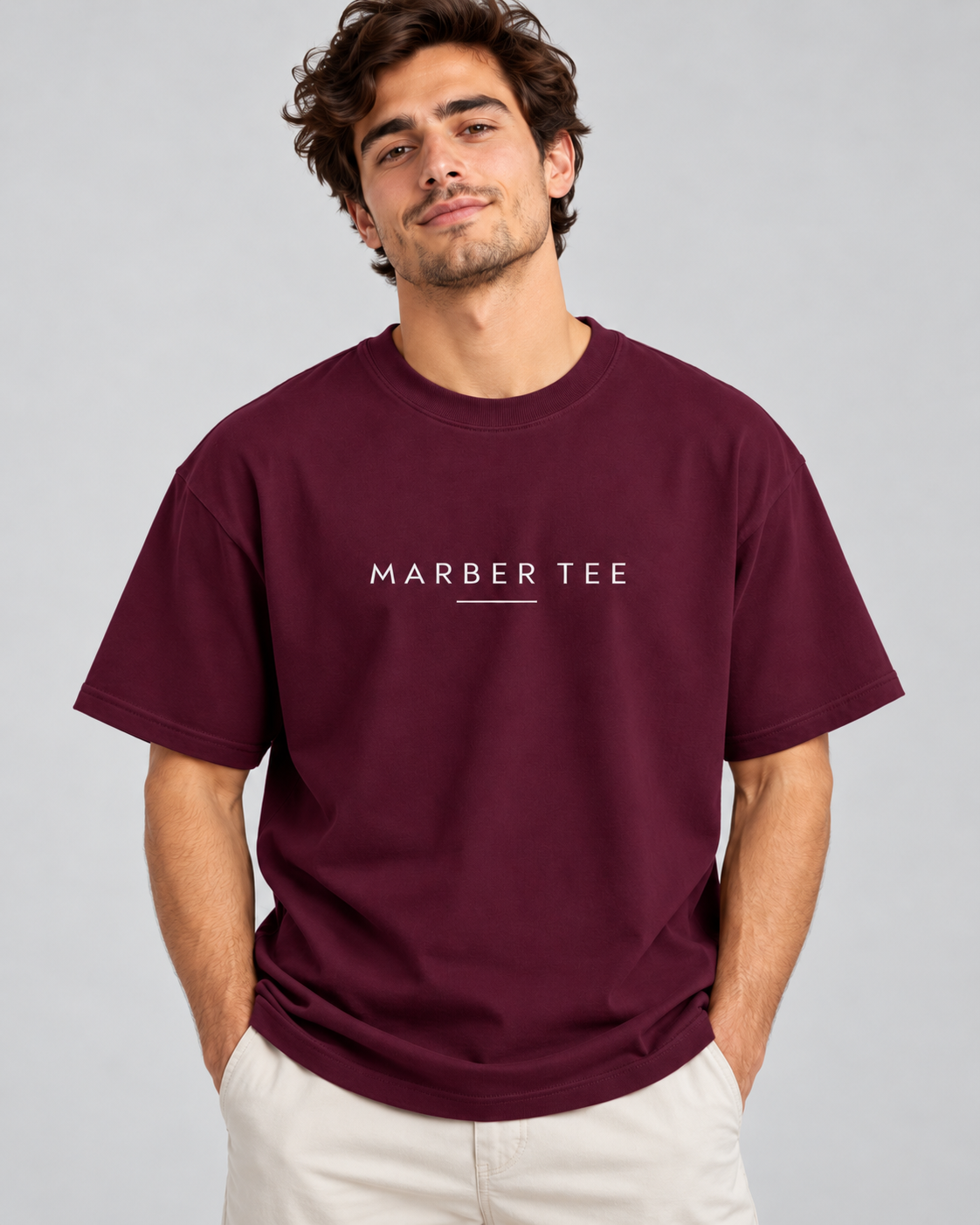 Men's Premium Oversized T-shirt "Marber Tee with Underline"