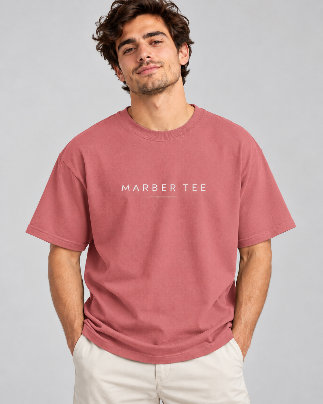Men's Premium Oversized T-shirt "Marber Tee with Underline"
