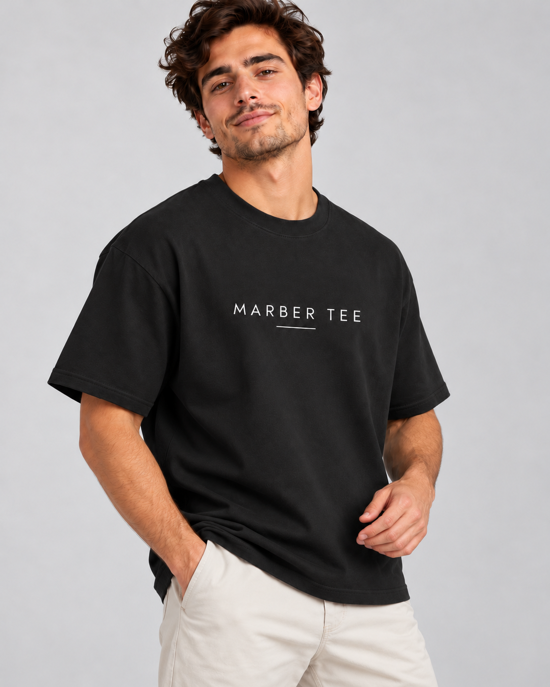 Men's Premium Oversized T-shirt "Marber Tee with Underline"