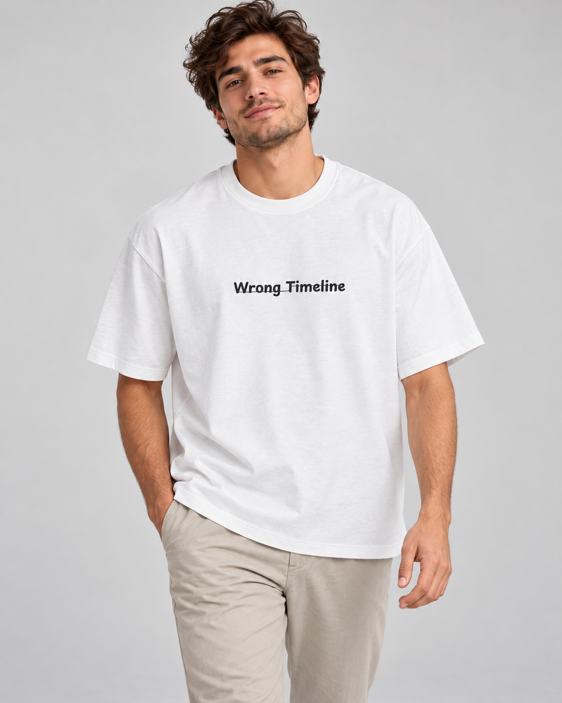 Men's Premium Oversized T-shirt "Wrong TimeLine"
