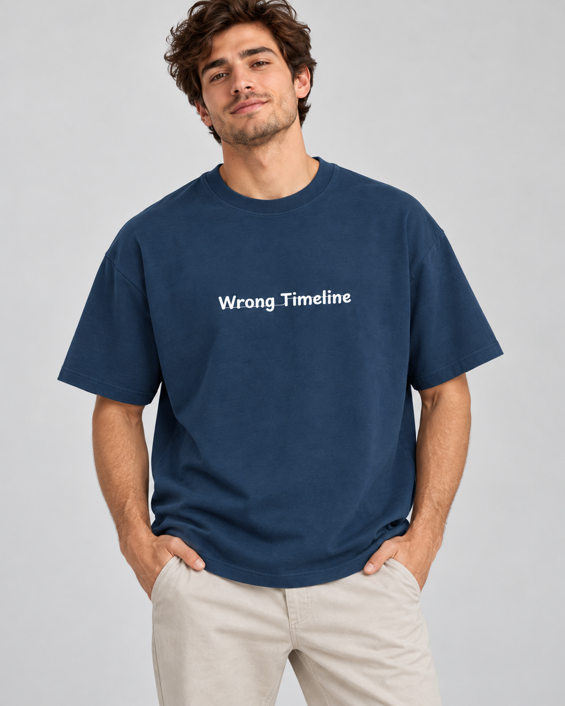 Men's Premium Oversized T-shirt "Wrong TimeLine"