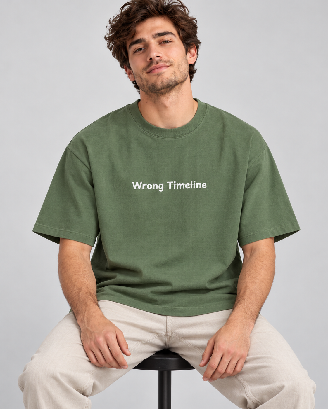 Men's Premium Oversized T-shirt "Wrong TimeLine"